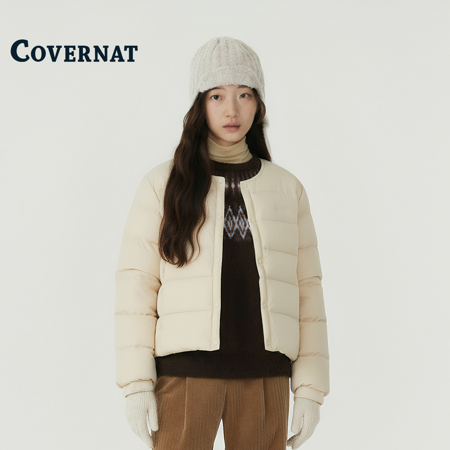 COVERNAT韩国轻薄短款保暖羽绒服