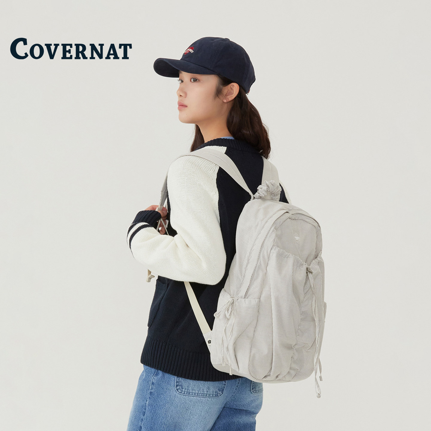 COVERNAT韩国双口袋双肩包图片