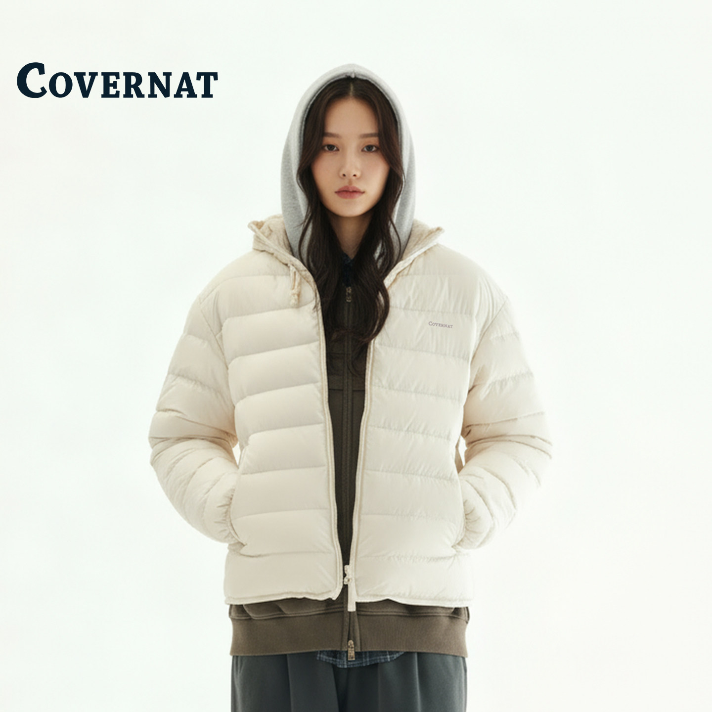 COVERNAT韩国轻薄短款保暖羽绒服