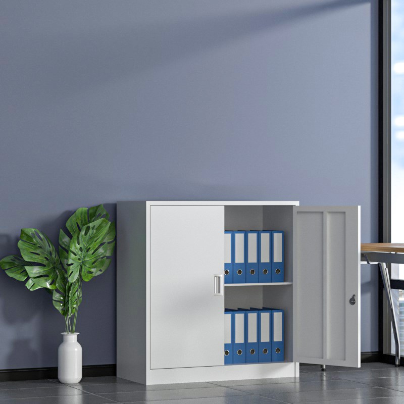 铁皮文件柜办公室矮柜分双下节对开门收纳抽屉式工具柜储物柜柜子