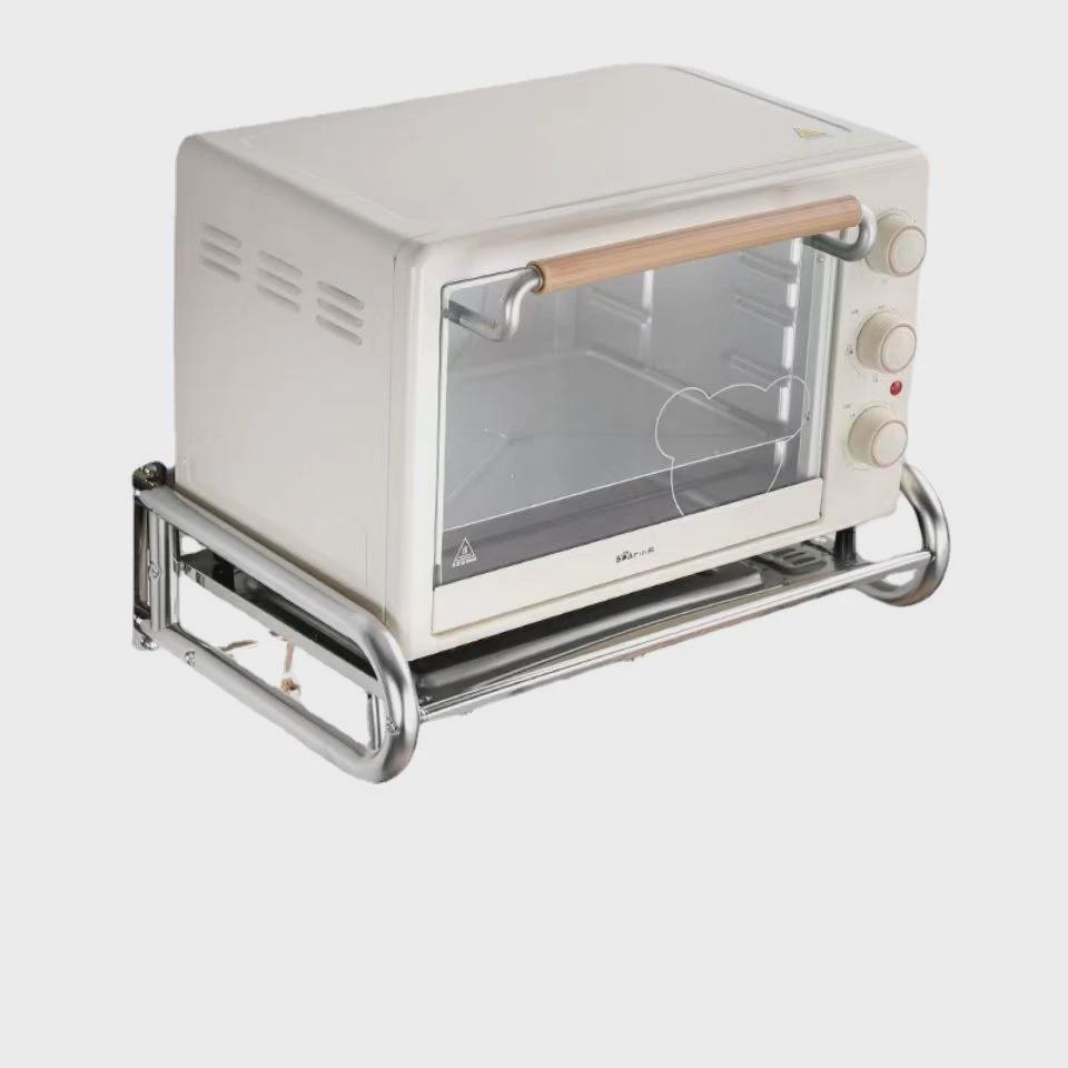 微波炉架挂墙加厚不锈钢厨房烤箱置物架餐馆壁挂式微波炉支架托架