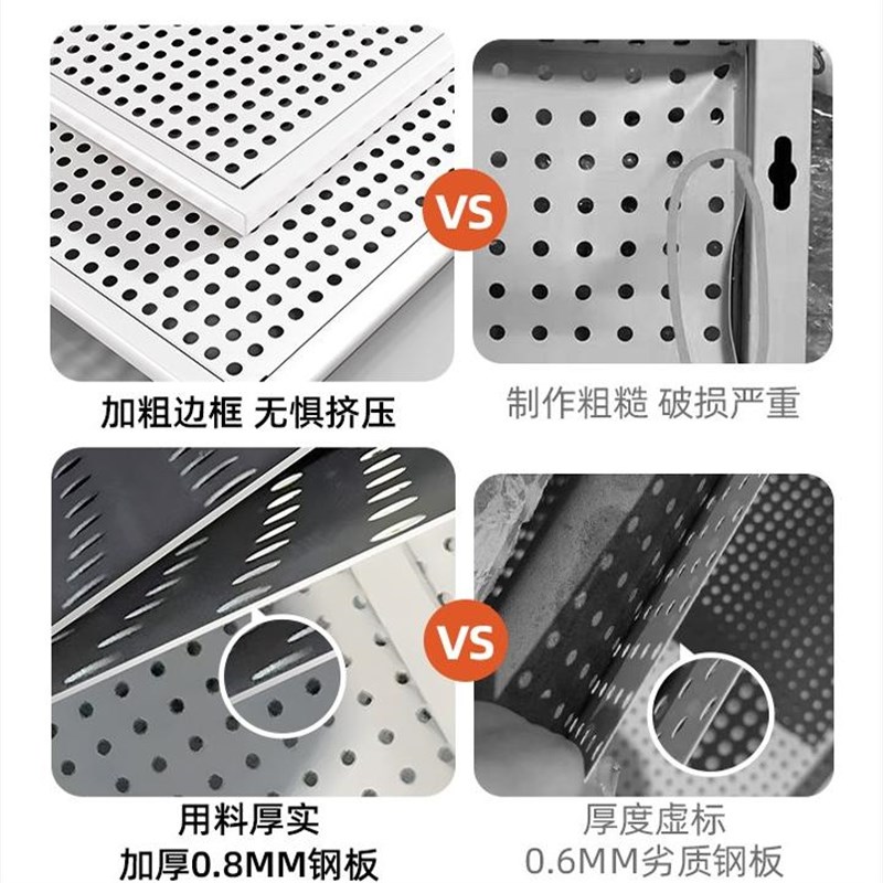 三梦工具墙洞洞板万能五金收纳板整理架不锈钢冲孔板挂墙上置物架