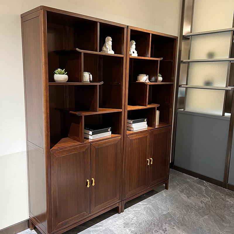 博古架新中式多宝阁茶叶展示柜实木摆件柜茶具置物架客厅书架酒架