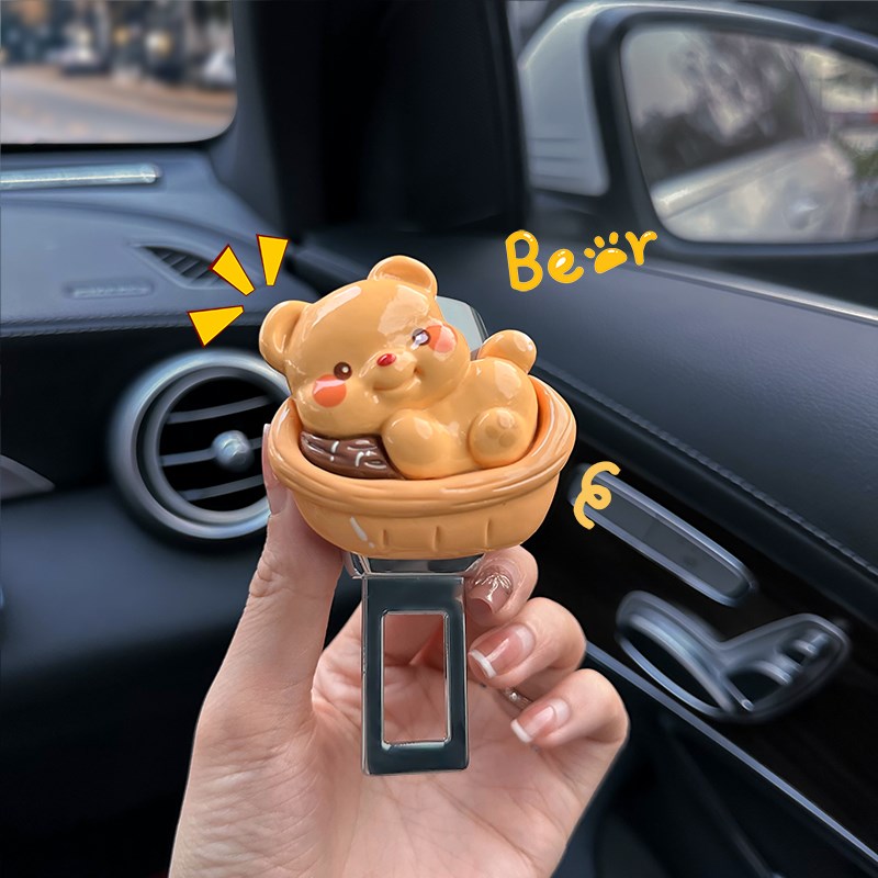 汽车安全插带可爱装饰品保险带延长接头车载后排卡扣固定器带叉头