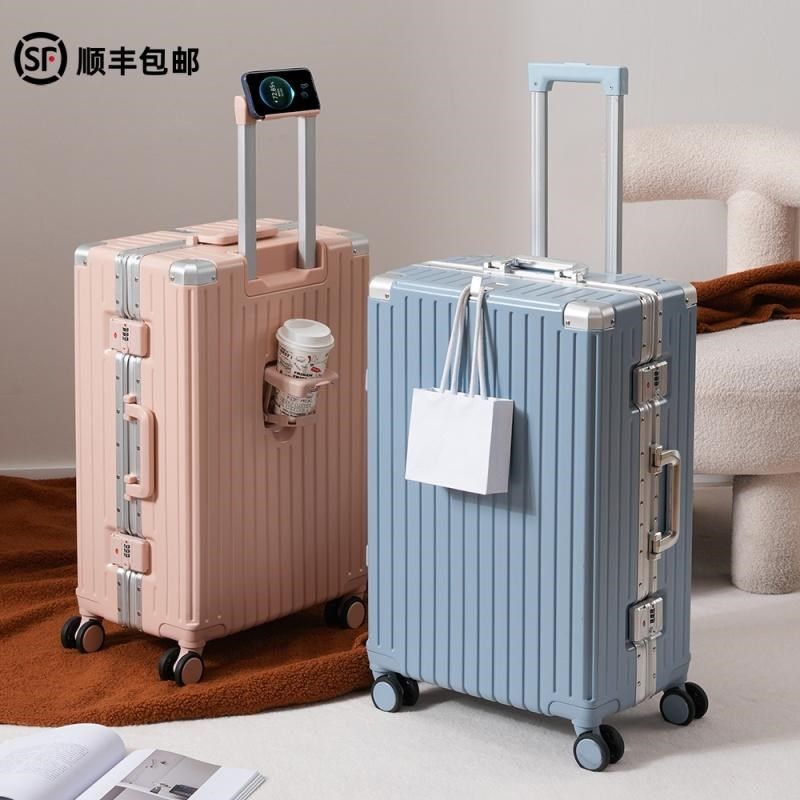 前挂钩多功能f行李箱铝框结实耐用带杯架手机支拉杆旅行密码登机2