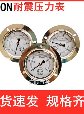 SKON 油压表 YN60ZT 轴向25MPA 250KG 耐震压力表 PT1/4 抗震表