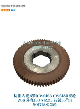 大连机床CW6163C CW6180挂轮Z66 M2.25 8017胶木挂轮齿轮 6-55x14