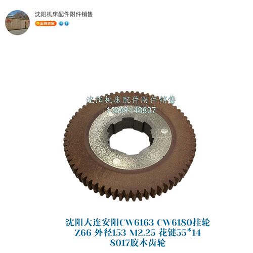 大连机床CW6163C CW6180挂轮Z66 M2.25 8017胶木挂轮齿轮 6-55x14