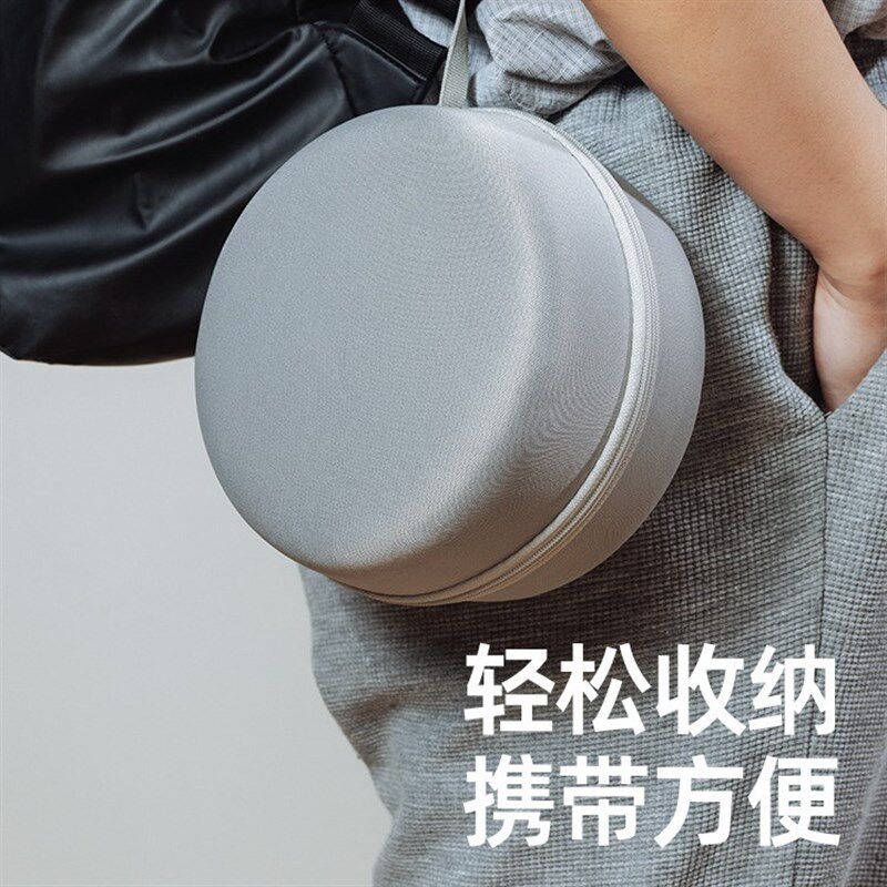 现货u型枕收纳盒圆形eva拉链包u型记忆棉劲枕旅行手提便携收纳盒