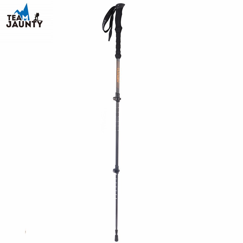 碳纤维登山杖金属锁扣高强超轻户外徒步三节伸缩外锁碳素手杖