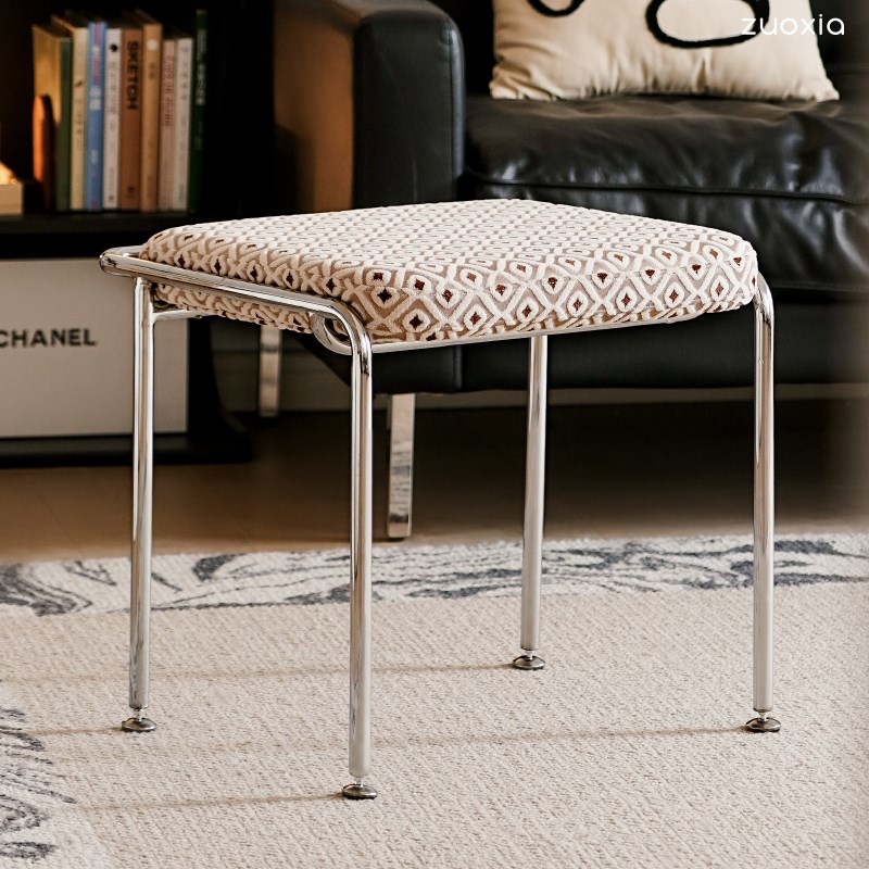 左下北欧设计师矮凳家用卧室简约化妆凳客厅换鞋凳小户型软包凳子