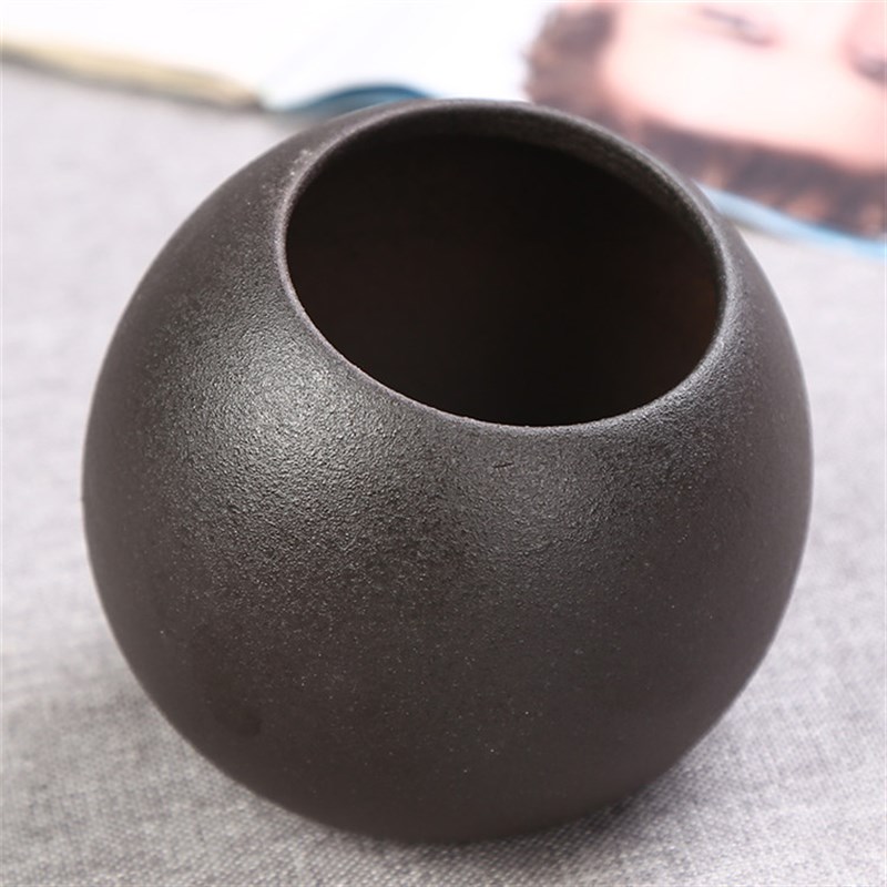 陶瓷花瓶粗陶复古花盆无孔桌面水培花器多肉植物花插铜钱草绿萝盆
