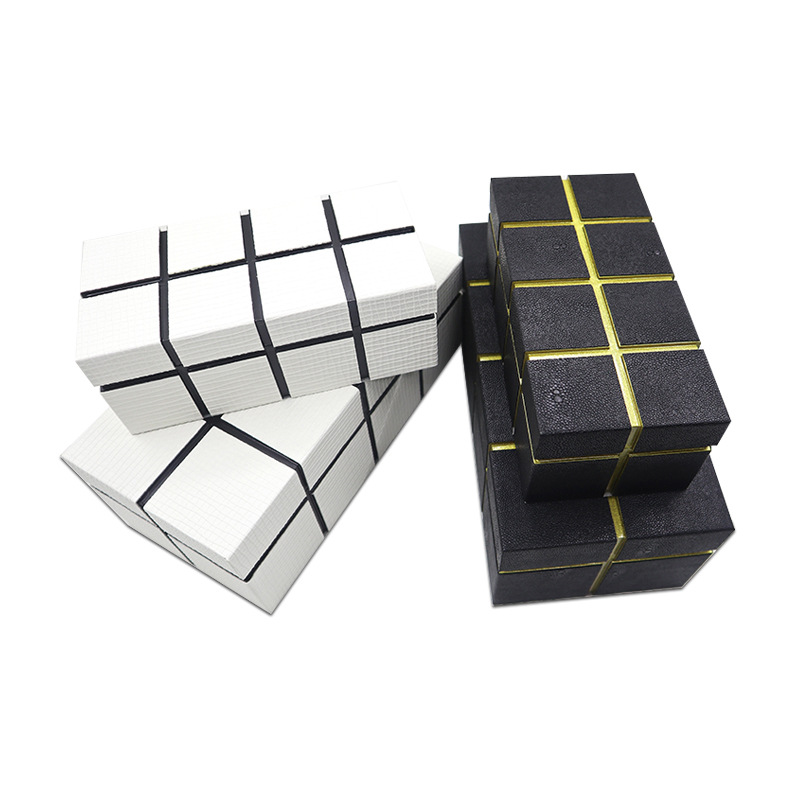 软装样板房方格盒摆件玄关客厅卧室收纳装饰盒新中式首饰盒