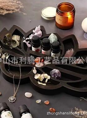 跨境wood crystal shelf热销木质多层水晶装饰挂架莲花架收纳挂件