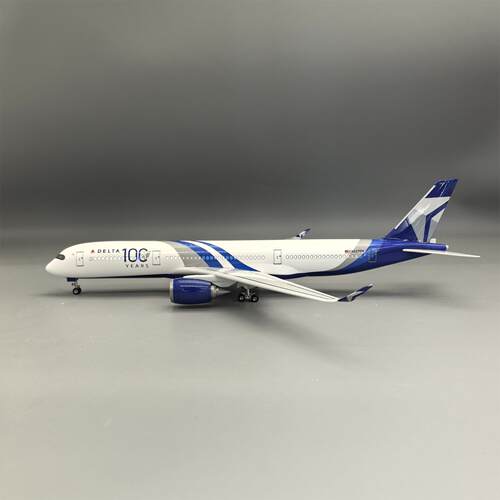 带灯达美航空空客350仿真民航客机飞机模型百年纪念摆件Delta礼品