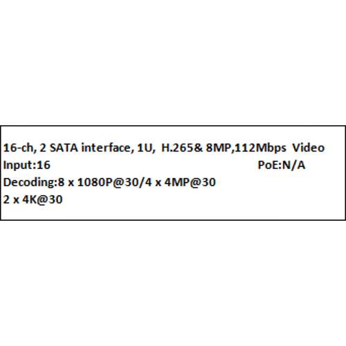 宇视 unv N 4K 16CH audio  H.265 4K UNV 2HDD 8MP 112Mbps