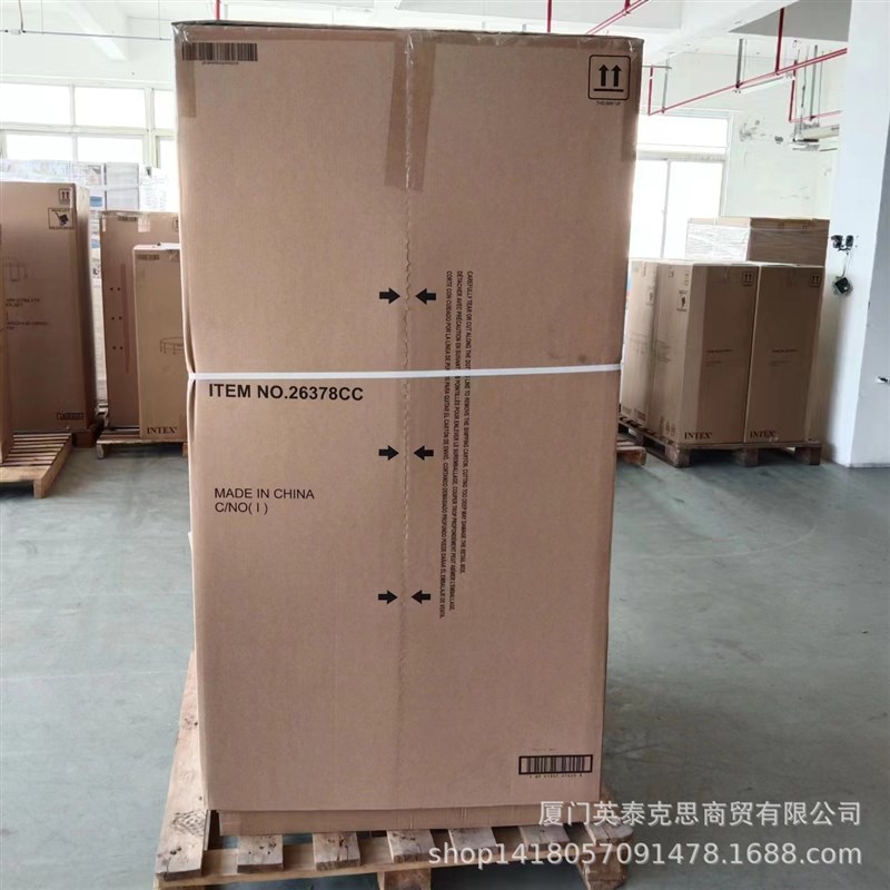 intex 26378家庭游泳池32尺深灰色长方形管架水池套装游泳池PVC