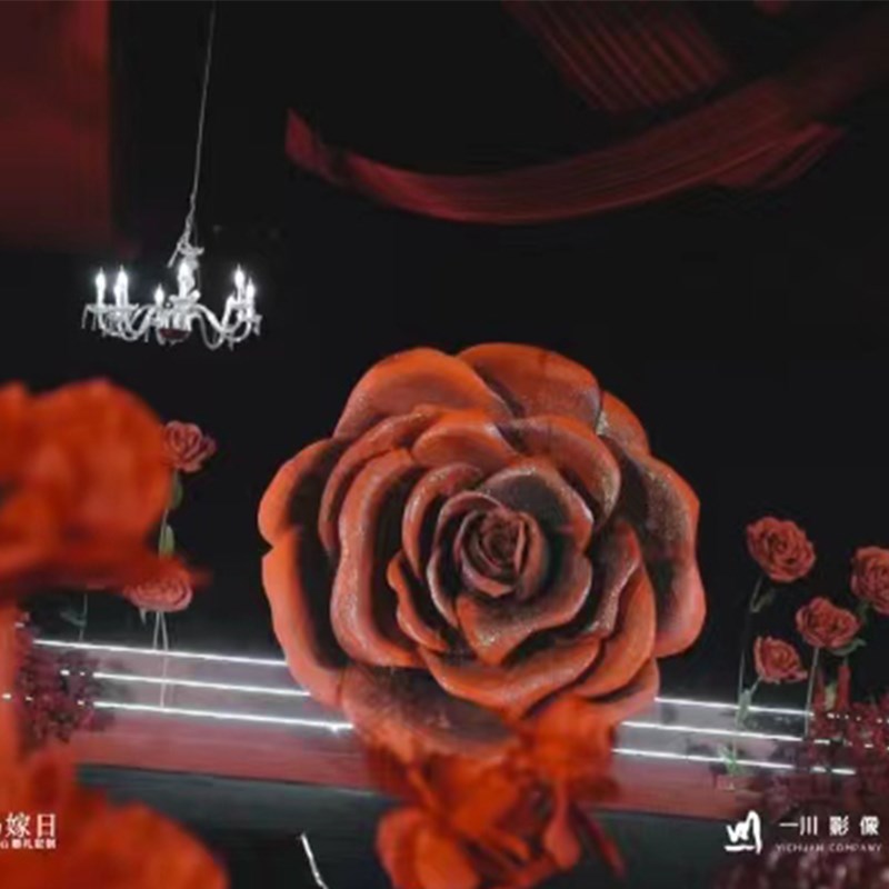 泡沫雕塑定制中欧式婚礼玫瑰牡丹立体花商场美陈影视橱窗道具摆件