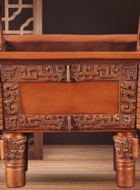 紫铜司母戊方鼎摆件鼎盛千秋家居客厅书房铜鼎装饰品开业商务礼品