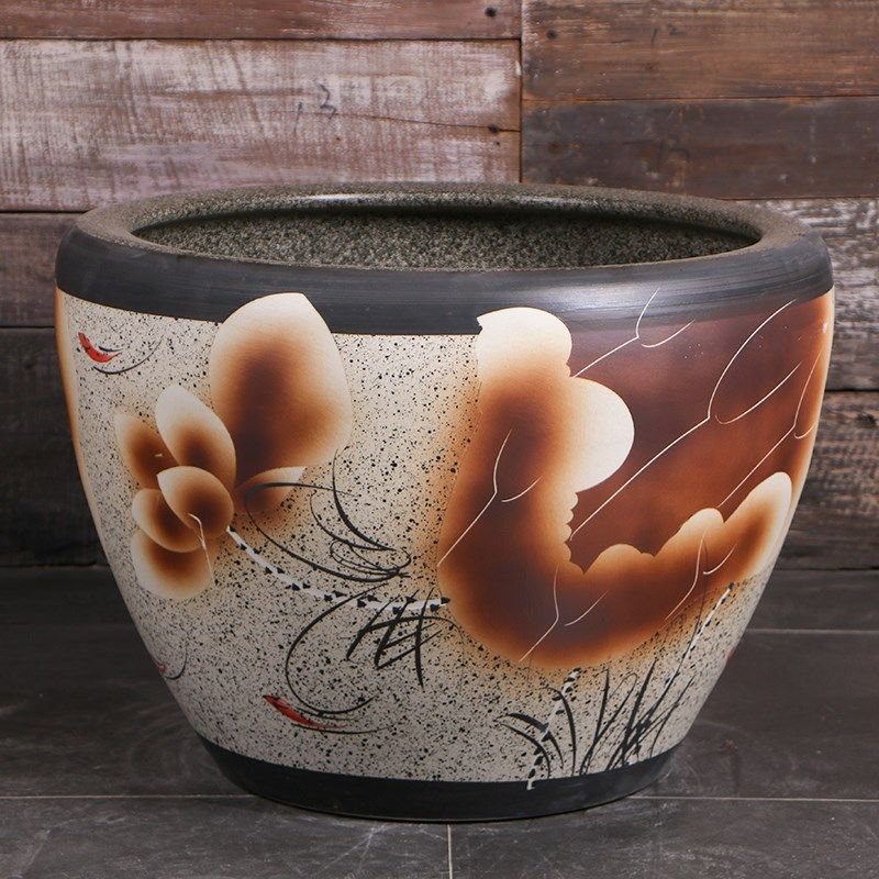 睡莲花盆缸青花陶瓷水缸庭院碗莲荷花盆缸室外特大号种树大缸清仓