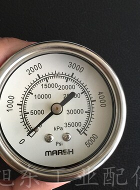原装全新美国马士MARSH 内外不锈钢高压压力表5000PSI/35000KPA
