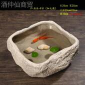 创KWK意粗陶大水培花仿天然石头水养碗莲水仙器花皿陶瓷盆家用号