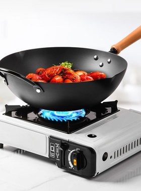 prefered日式极铁锅厨房家用无涂层平底不粘熟铁锅铁制炒菜锅