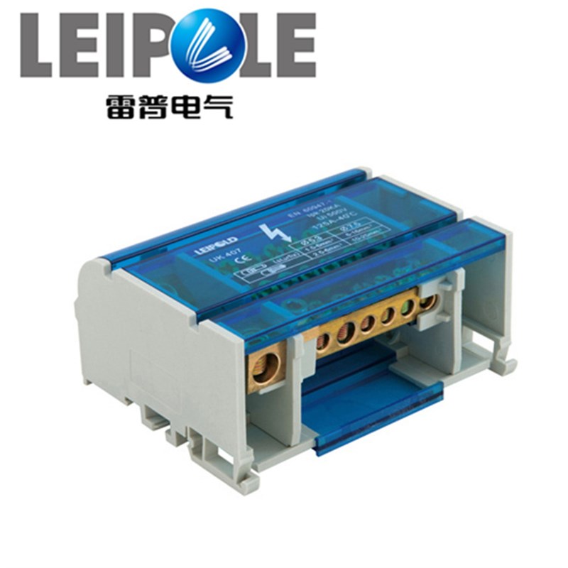 雷普电气汇流排端子接线盒UK407一进六出分线接线盒分线器端子盒