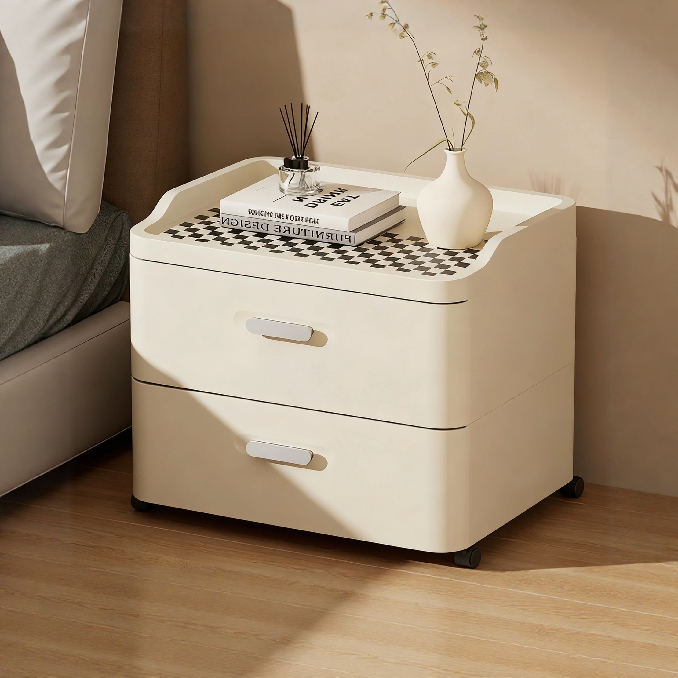 简约现代小型奶油风塑料收纳柜