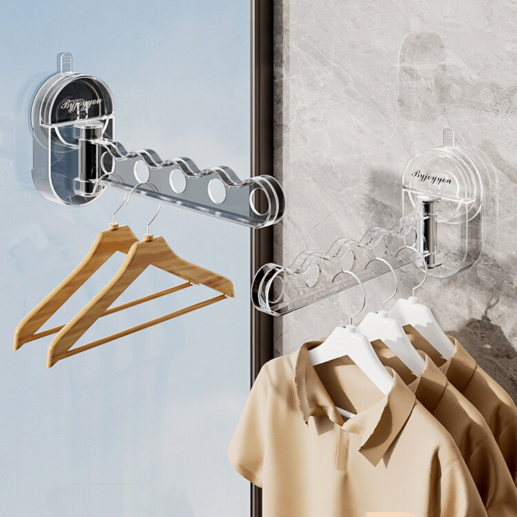 吸盘折叠挂架免打孔晾衣神器