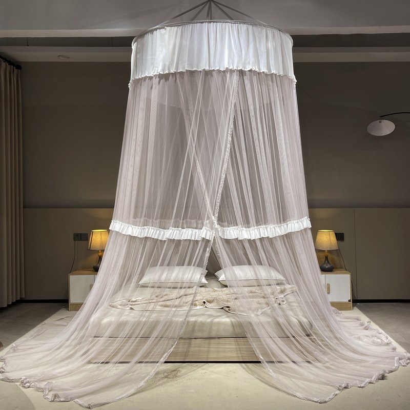 CB#新款加大1.5米直径圆顶子母床吊顶蚊帐2米大床1.2米小圆床用床