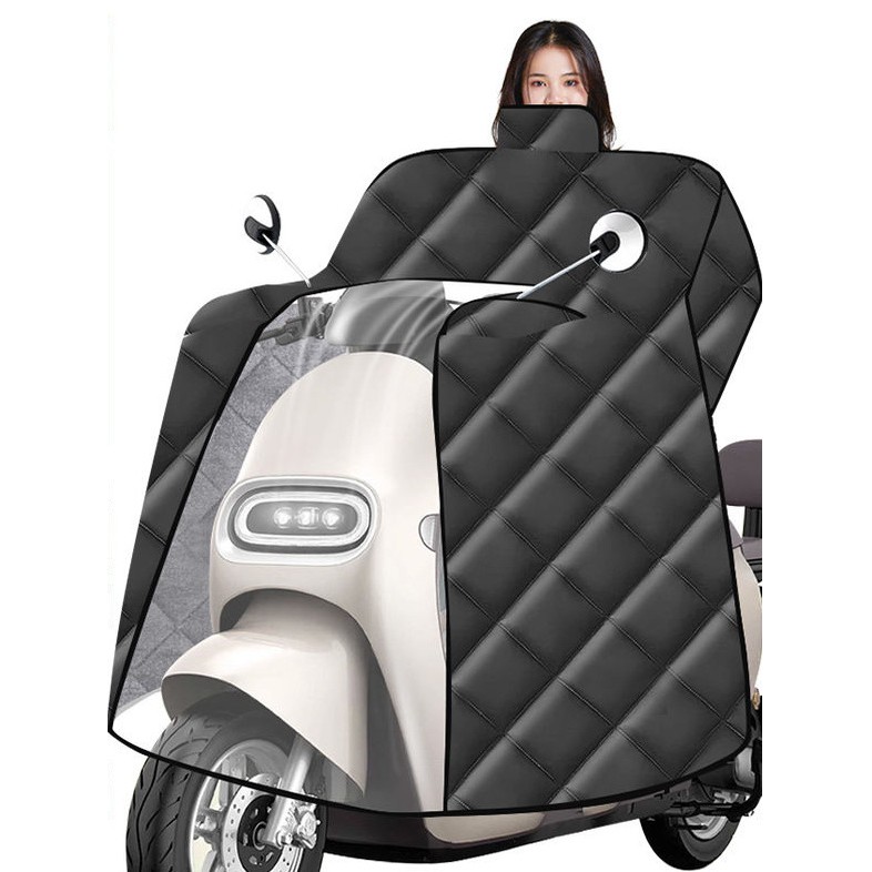 电动车挡风被男士特大号新款加厚冬季防风衣加大斗篷款加大加厚