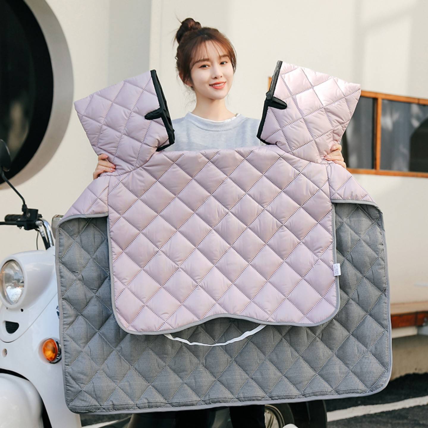 电动车挡风被2025新款夏季防晒防雨罩双面防水电瓶车四季通用防风