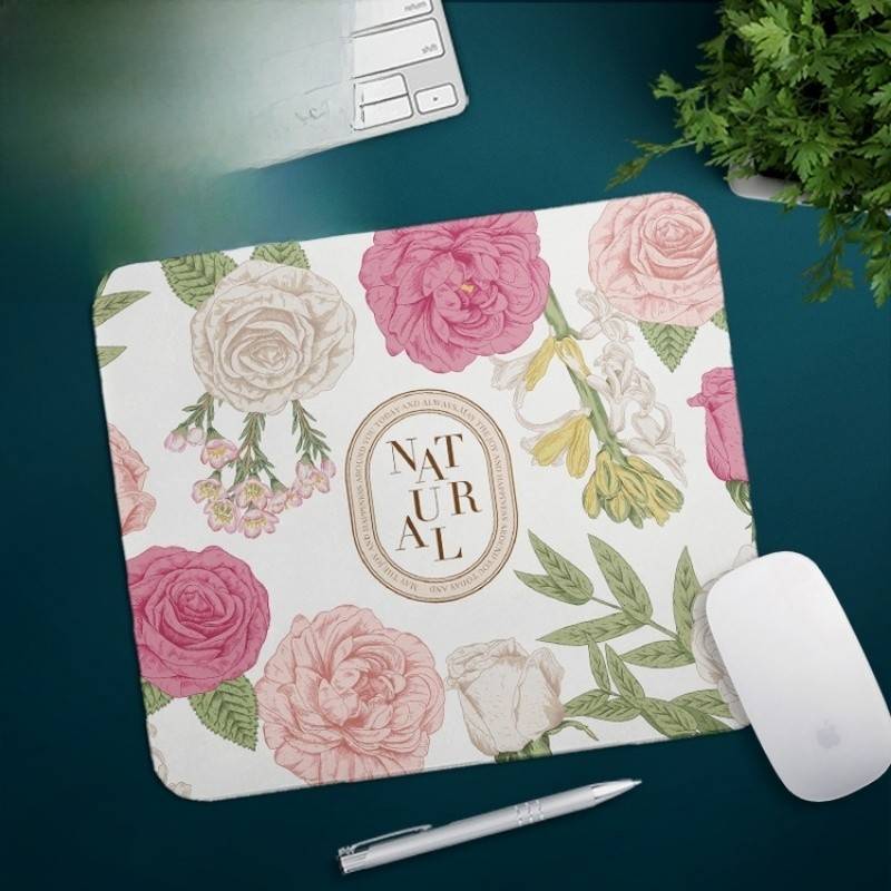 美式花园可爱女生桌垫鼠标垫防水加厚锁边防滑办公桌垫小号护腕
