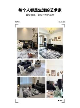 2025新款可洗可擦黑色卧室床头地垫现代Normcore防水