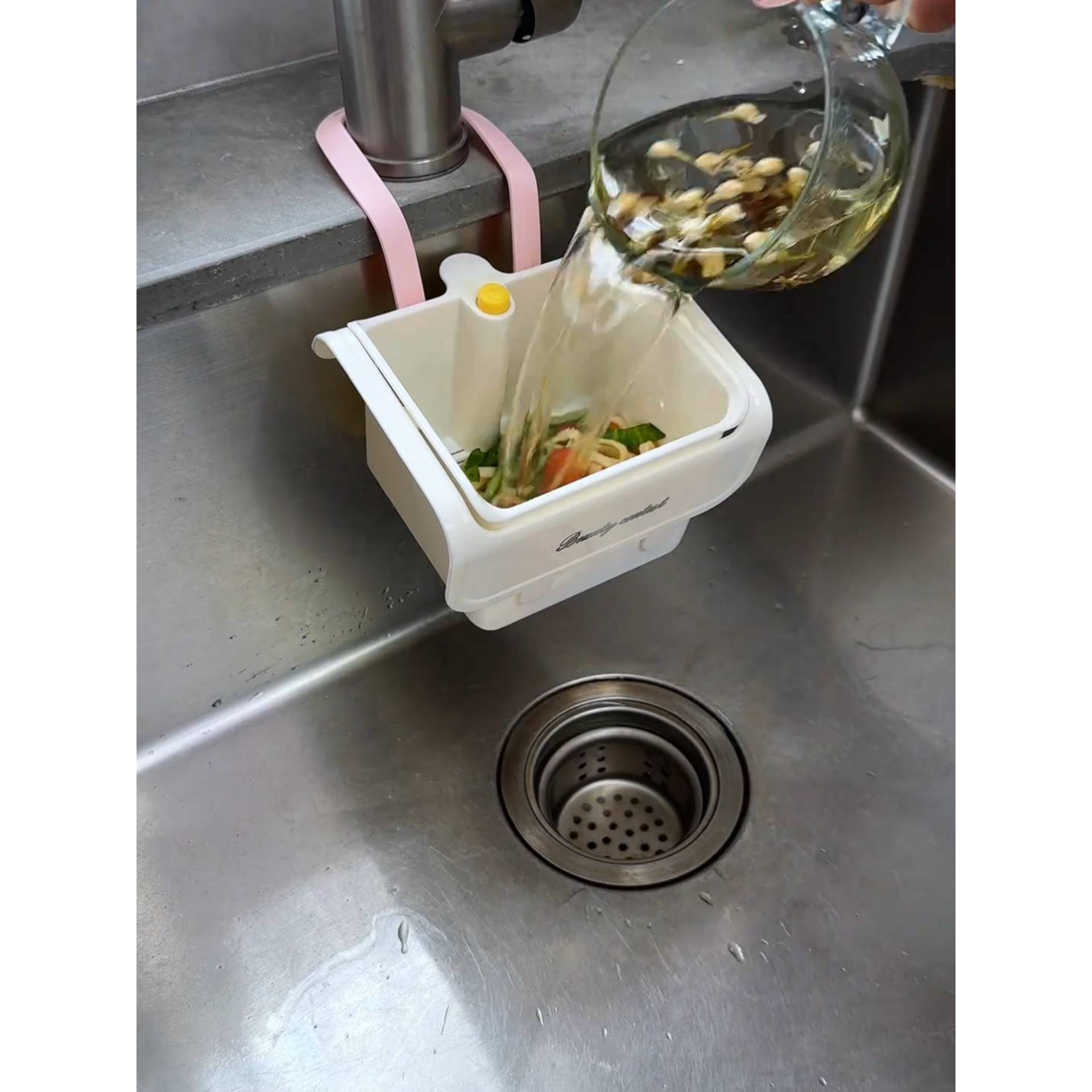 悬挂式排水篮大型新家庭厨房水槽分离过滤池塑料过滤架