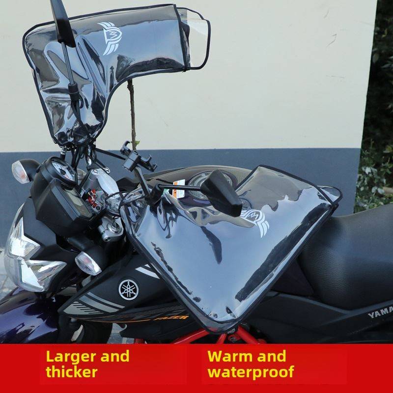 电动汽车摩托车男女通用手套加厚天鹅绒防风防雨保暖护手冬季车把