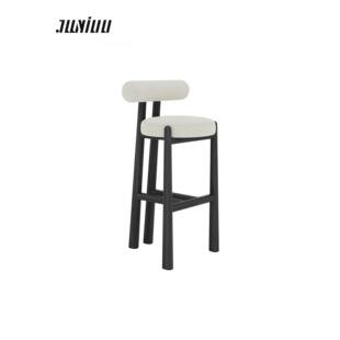 JWYIUU家用实木吧椅高脚凳吧台凳子覆古风咖啡厅70cm高椅子靠背椅