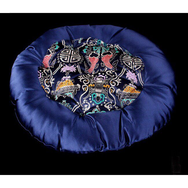 可定制中式蒲团椅子垫柔软禅垫打坐垫客厅红木圈椅茶椅垫蓝色双鱼