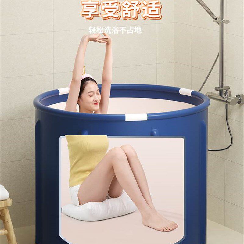 可摺叠收纳防水帆布缸澡大人洗澡桶儿童游泳池宝宝泡X沐浴桶浴加