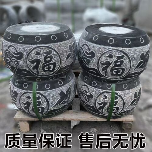 青石柱墩底座石墩子墩垫基石墩石雕柱皮圆墩空心石柱柱.顶石包柱