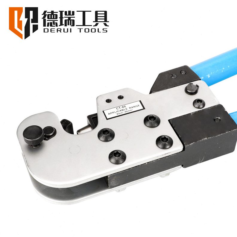 甄选德瑞工具CT-80大型Y.O/DT/SC/C45裸端子压接钳手动长臂省力压