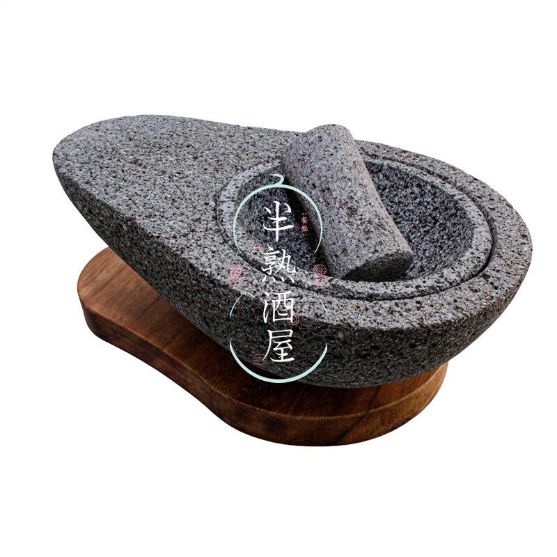 天然大理石捣蒜h器捣药罐压蒜器石臼子家用手动老式蒜泥研磨器棒