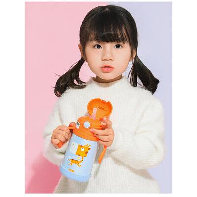 具熊儿童吸管直饮杯杯保便温杯宝宝学饮上学儿手柄幼园学饮杯耐摔