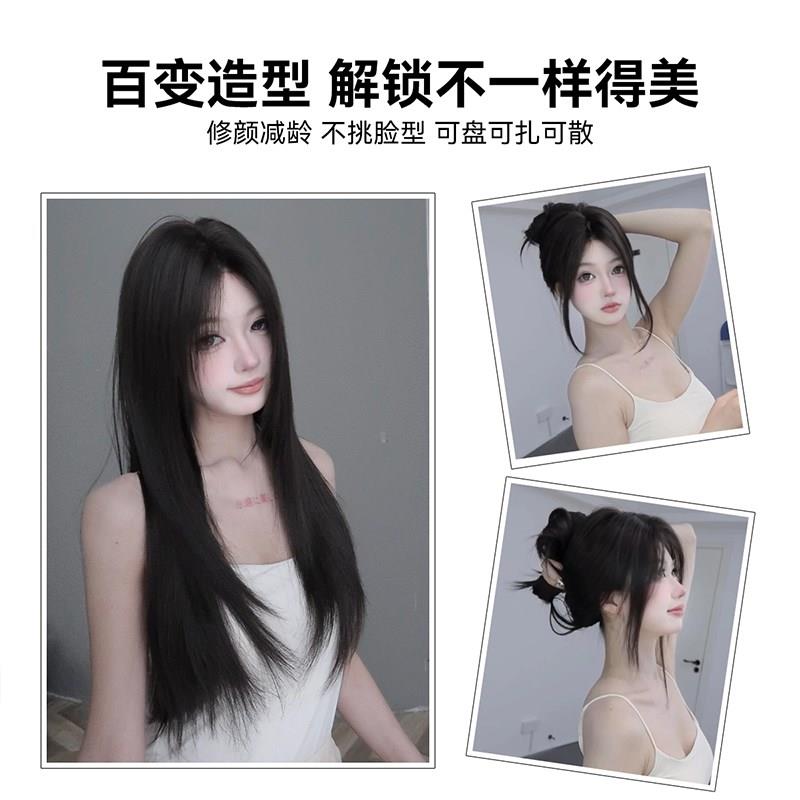 束朵假发女升级i款前额蕾丝日常网红高层次碎直发自然逼真全头套