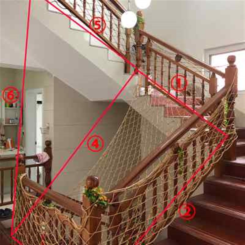 儿童楼梯护栏网高空坠物楼梯防护网阳台防坠网手工尼龙安全防护网