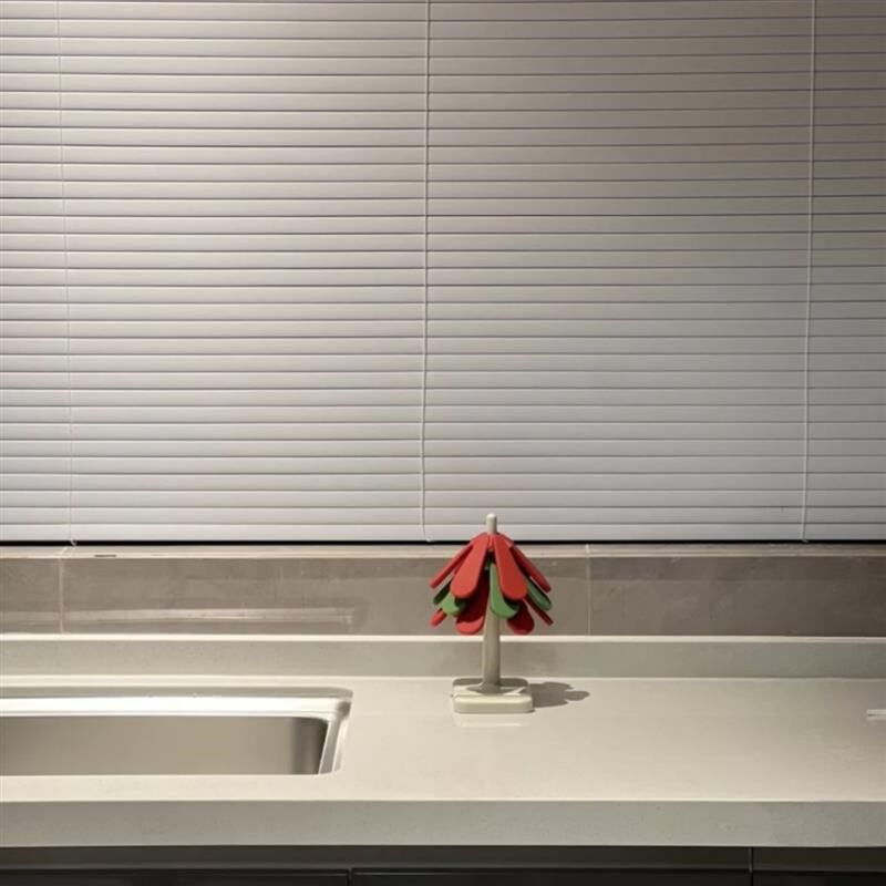 隔热垫圣诞树茶杯垫可折叠防烫餐桌垫带收纳架硅胶耐高温餐垫锅垫