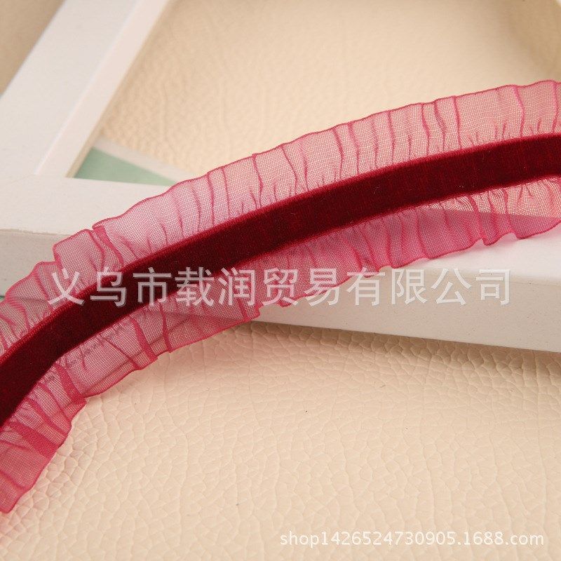 织带花边植绒雪纱丝带DIY手工发饰颈链服饰礼帽装饰材料配件