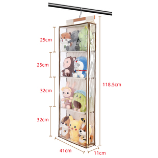 娃娃收纳神器门后挂墙衣柜整理收纳袋壁挂储物袋密封防尘皮包挂袋