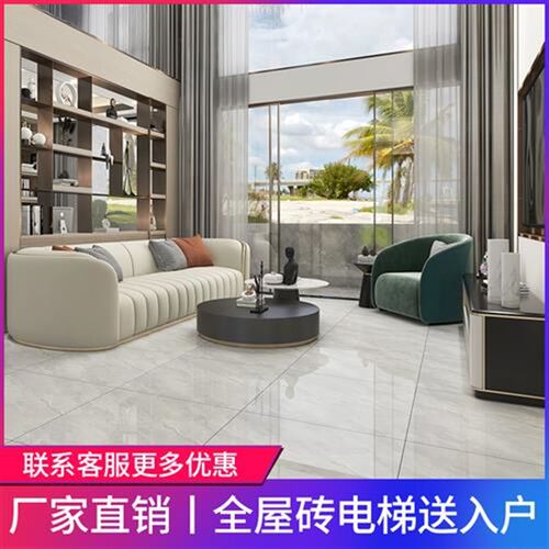 简约灰色通体大理石瓷砖地砖800x800客厅卧室抛釉地板砖新款亮光